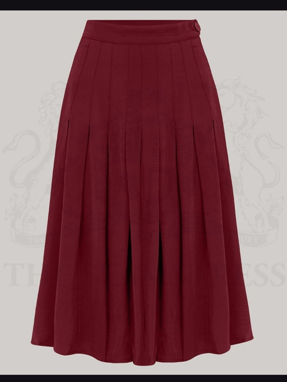 High-Waist Pleated Midi Skirt in Windsor Wine